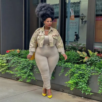 Urban Camo Plus Size Short Jacket - Image 2