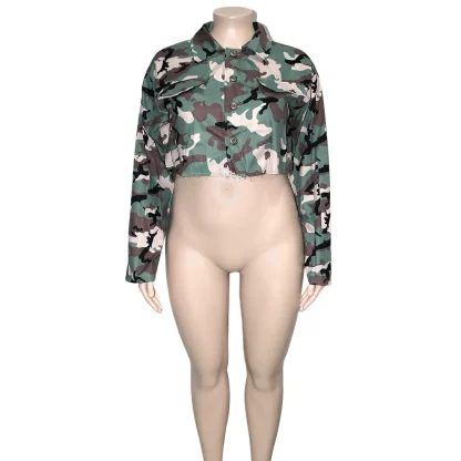 Urban Camo Plus Size Short Jacket - Image 5