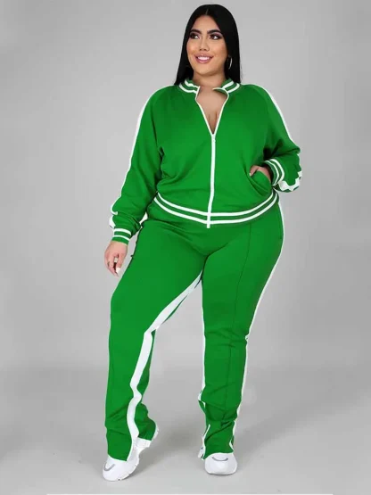 Relaxed Fit Plus Size Tracksuit Set - Image 5