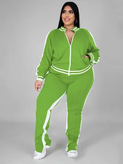 Relaxed Fit Plus Size Tracksuit Set - Image 6