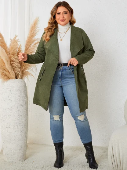 Trendy Plus Size Cardigan Coat - Image 2