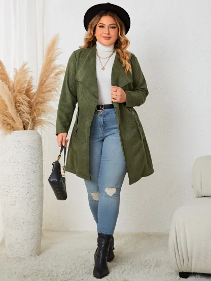 Trendy Plus Size Cardigan Coat