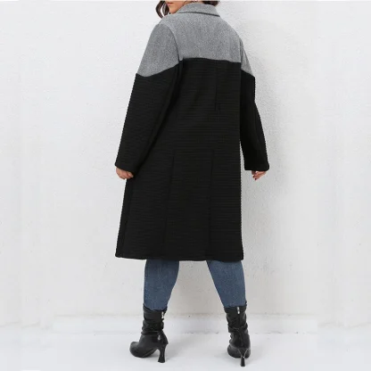 Color Block Plus Size Coat - Image 2