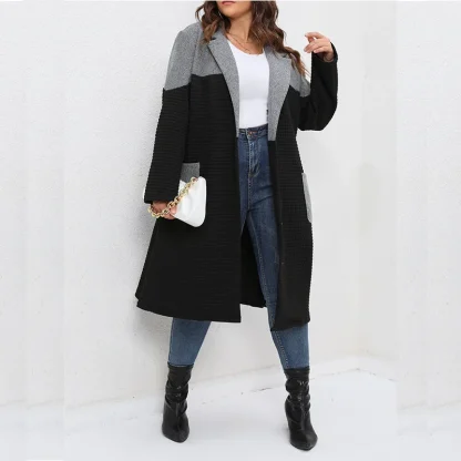 Color Block Plus Size Coat