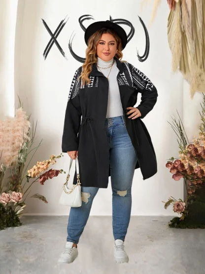 Chic Plus Size Zipper Coat - Image 2