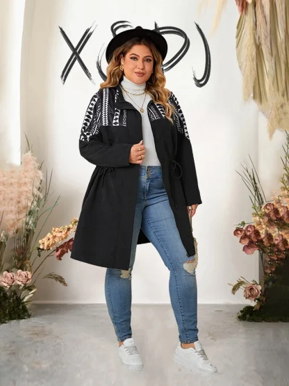 Chic Plus Size Zipper Coat - Image 5