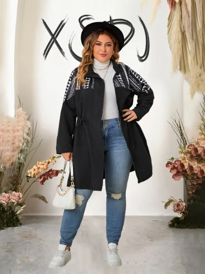 Chic Plus Size Zipper Coat