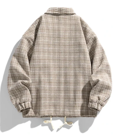 Patchwork Button Plus Size Jacket - Image 2