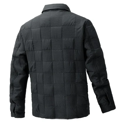 Buttoned Plus Size Padded Jacket - Image 3