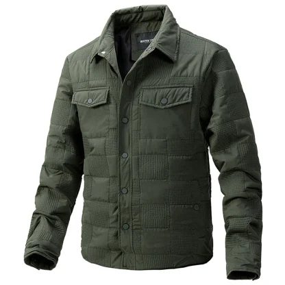 Buttoned Plus Size Padded Jacket - Image 4