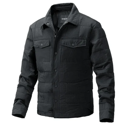 Buttoned Plus Size Padded Jacket