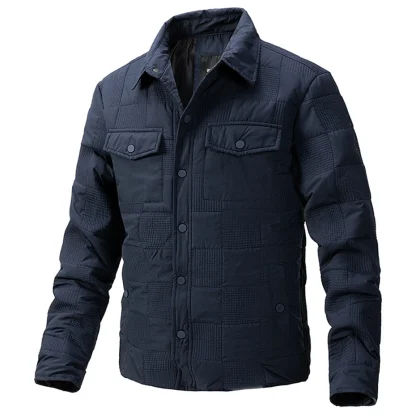 Buttoned Plus Size Padded Jacket - Image 6