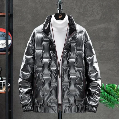 Stand Collar Plus Size Coat - Image 4