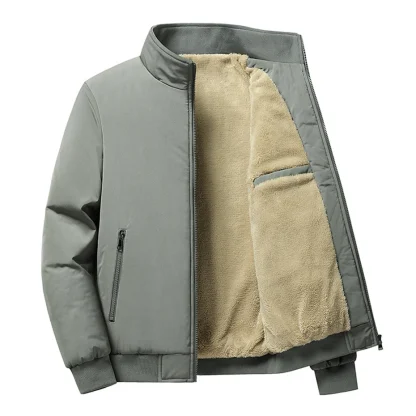 Zippered Plus Size Winter Jacket - Image 3