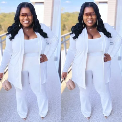 Plus Size Cardigan and Pants Set - Image 2