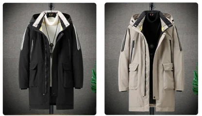 Long Hooded Plus Size Coat - Image 2