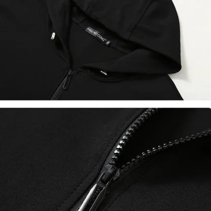 Black Hooded Plus Size Jackets - Image 3
