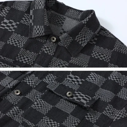 Checkered Plus Size Jacket - Image 5