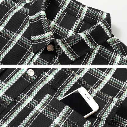 Checkered Plaid Plus Size Jackets - Image 5