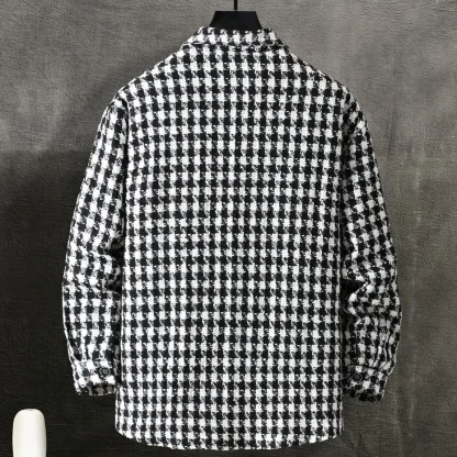 Black and White Plaid Plus Size Jacket - Image 2