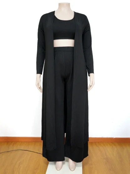 Plus Size Long Sleeve Cardigan Set - Image 6