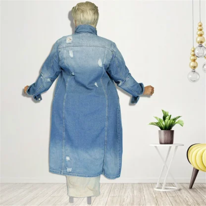 Plus Size Denim Long Jacket - Image 2