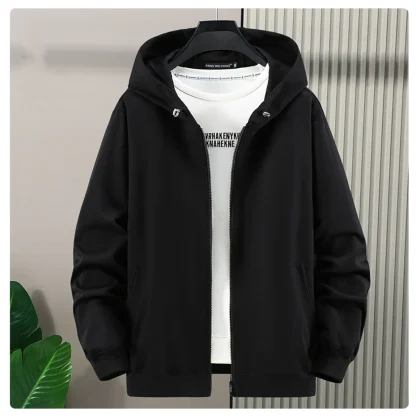Black Hooded Plus Size Jackets