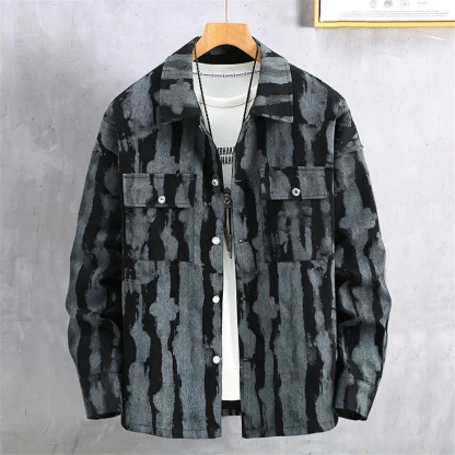 Tie-Dye Patterned Plus Size Jacket