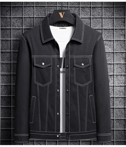 Collared Plus Size Casual Jacket