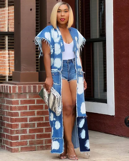 Denim Plus Size Trench Coat