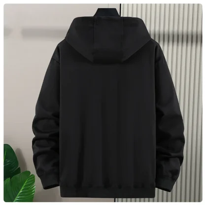 Black Hooded Plus Size Jackets - Image 2