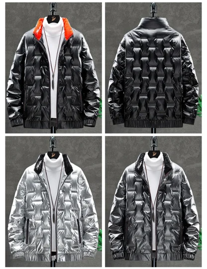 Stand Collar Plus Size Coat - Image 5