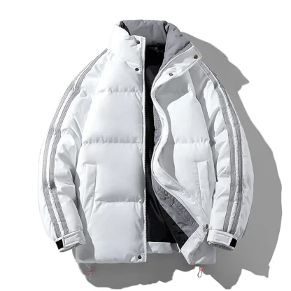 Stand Collar Plus Size Padded Coat - Image 3