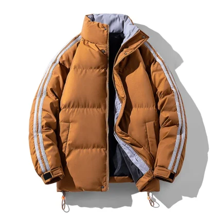 Stand Collar Plus Size Padded Coat - Image 4