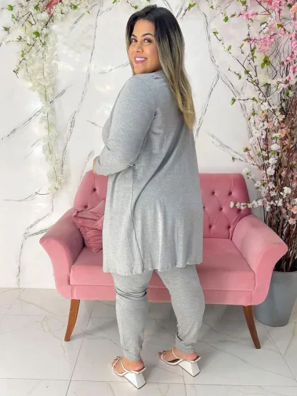 Plus Size Jumpsuit with Cardigan - Image 2