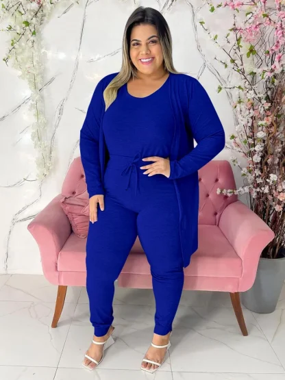 Plus Size Jumpsuit with Cardigan - Image 5