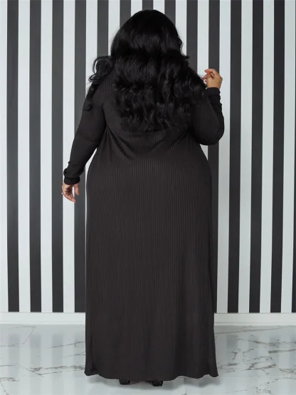 Plus Size Maxi Dress Set with Coat - Image 4