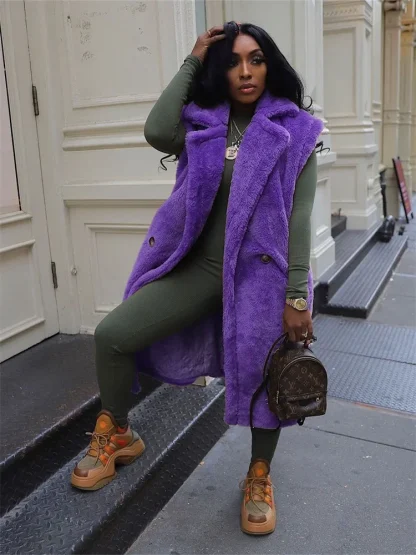 Thick Plus Size Sleeveless Coat - Image 2