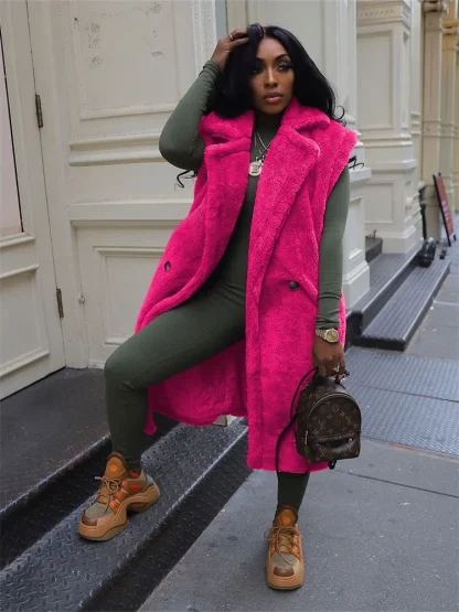 Thick Plus Size Sleeveless Coat - Image 4