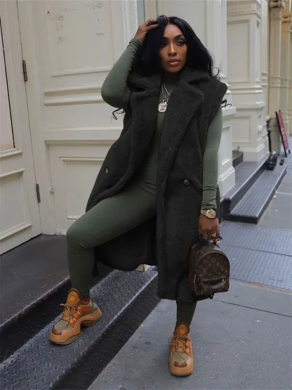 Thick Plus Size Sleeveless Coat