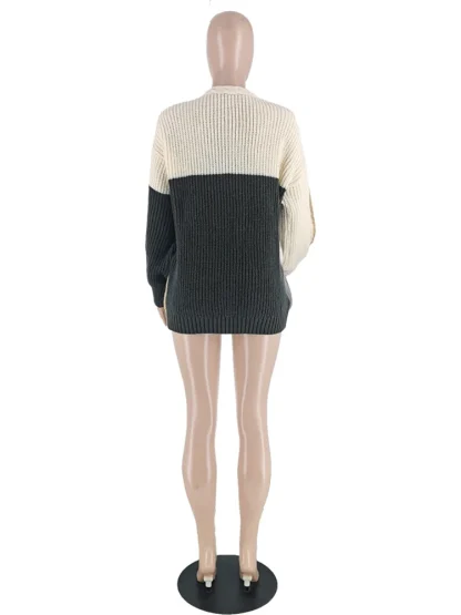 Patchwork Plus Size Cardigan - Image 5
