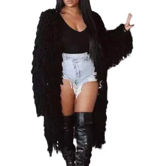 Tassels Fringe Plus Size Coat